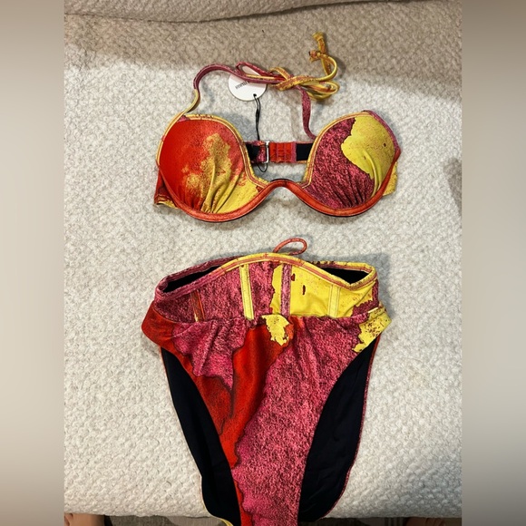 NWT Andrea Iyamah Gura Bikini Top with Corset Waist Bikini Bottom - EROs - SMALL - Picture 5 of 8